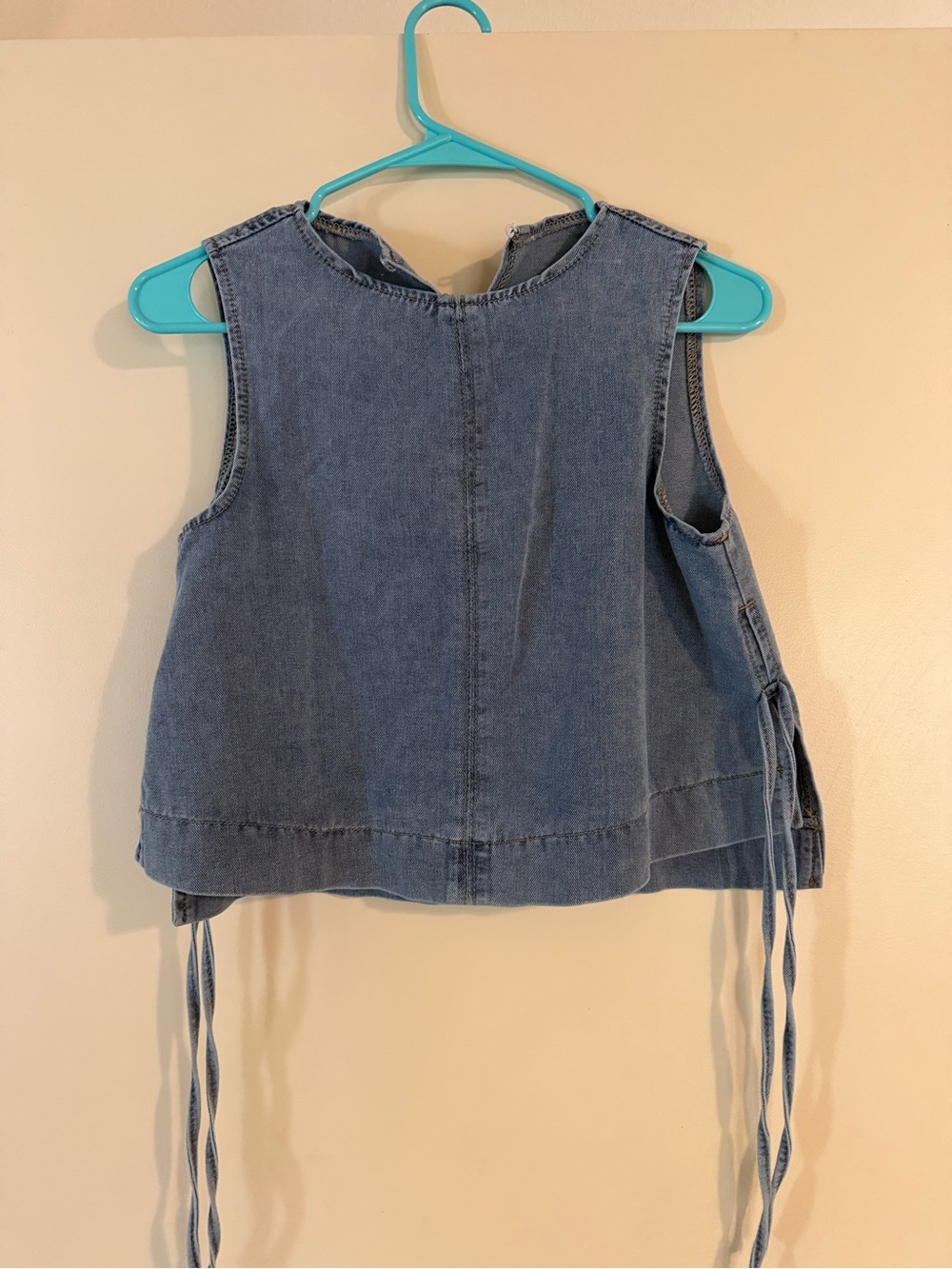 Denim Tie-Side Tank Top - Blue